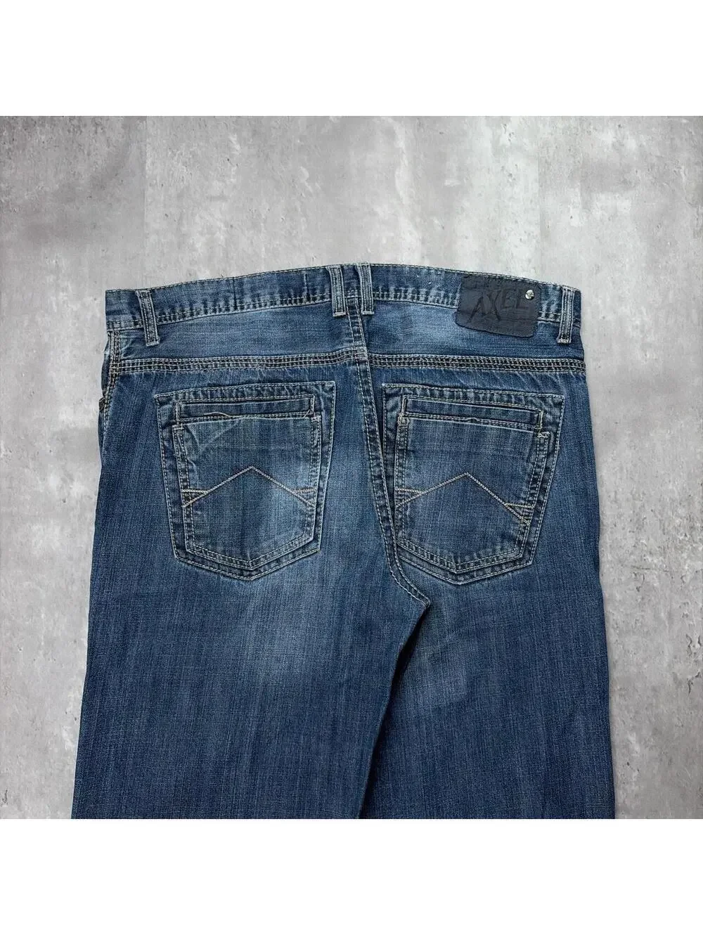 Y2K Blue Axel Grunge Gothic Baggy Skater Denim Jeans